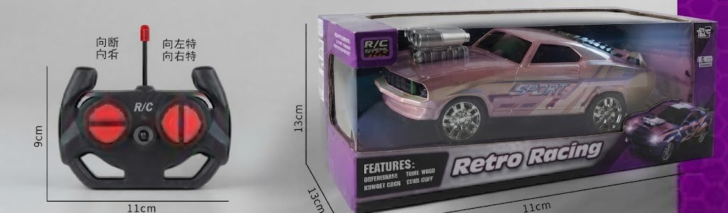rechargeable RC racing car for kids, 3D light racing car, retro racing toy car, remote control car with lights, electric RC car for children