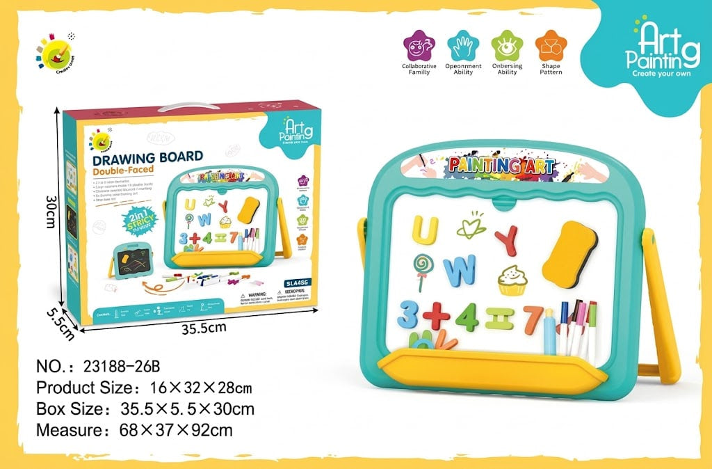 2-in-1 Magnetic Drawing Board – Mess-Free Erasable Writing & Doodle Sketch Pad