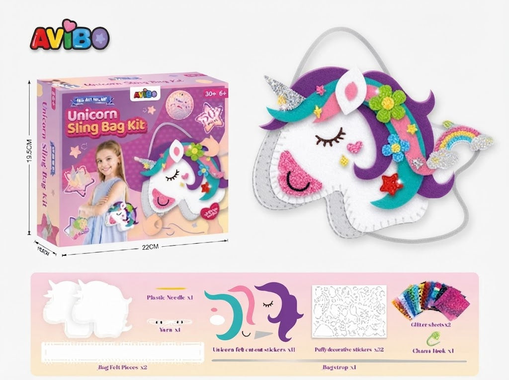 DIY Unicorn Bag Craft Kit – Make Your Own Fashion Sling Bag Activity Set