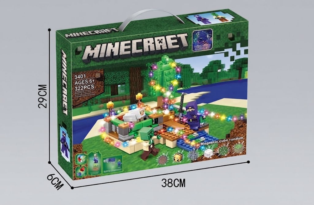 Pixel World Adventure Construction Set – 322-Piece Brick Building Kit