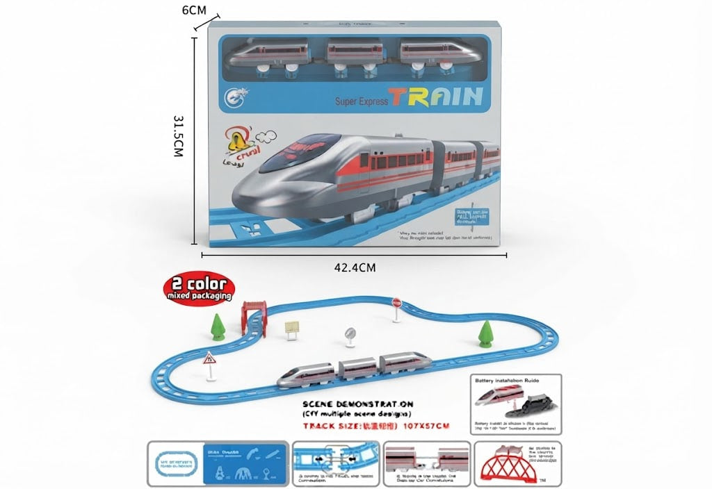 High-Speed Bullet Train Express Set – Modern Railway Track Kit