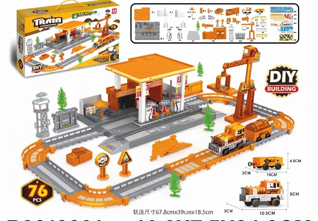 Classic Locomotive Express Railway Set – Motorized Train with Oval Track Layout