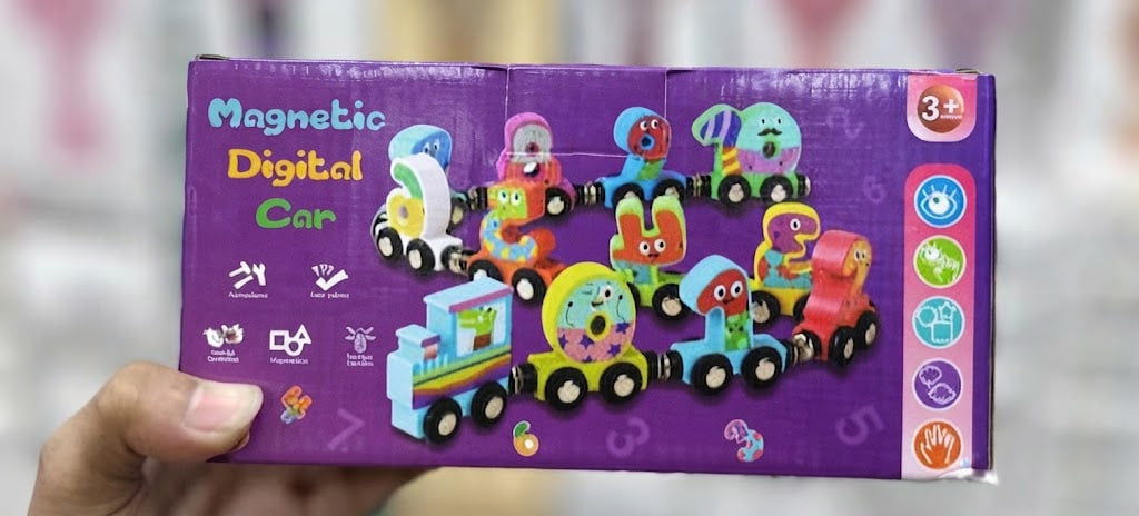 Big Size Wooden Magnetic Railway Express – Multi-Car Connecting Train Set