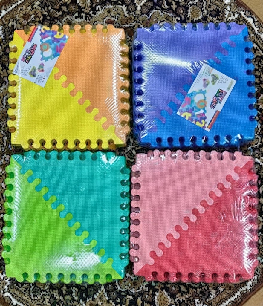 Extra Thick Foam Interlocking Floor Puzzle Play Mat – 9-Piece Heavy-Duty Cushioned Activity Tiles (18" x 18", 9mm)