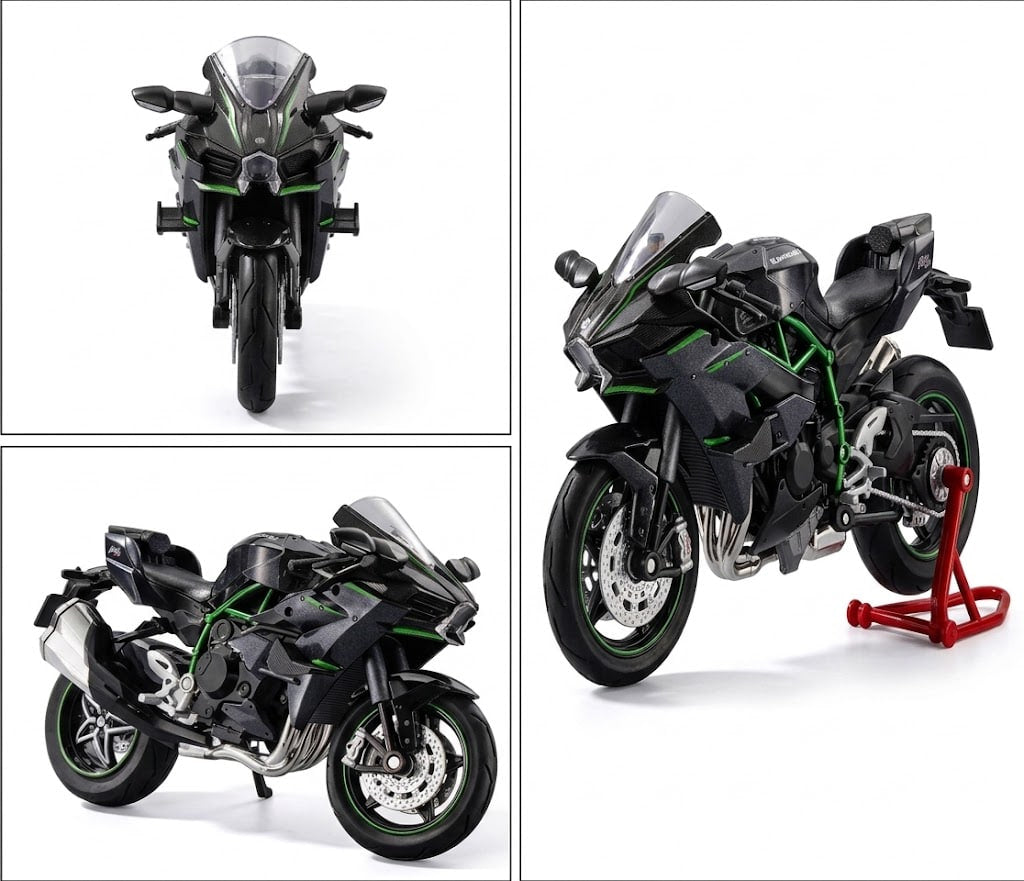 1:9 Metal Motorcycle Toy – Gold | Spray & Light Effects