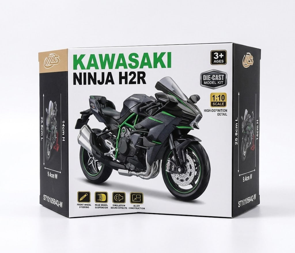 1:9 Metal Motorcycle Toy – Gold | Spray & Light Effects
