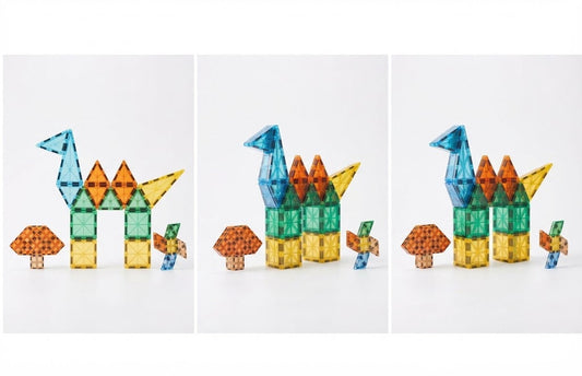 28 Pcs Magnetic Tiles – Starter 3D Building Blocks & Geometric Construction Set