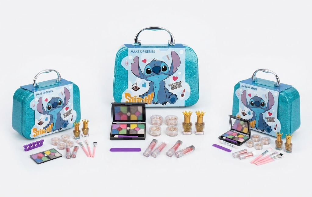 Portable Kids Makeup Bag & Washable Cosmetic Vanity Playset
