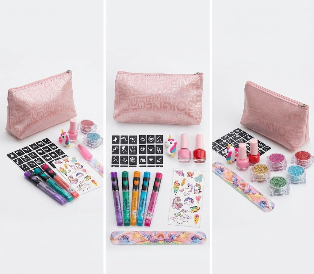 Beauty Glitter Tattoo Set – Temporary Body Art Studio & Stencil Playset