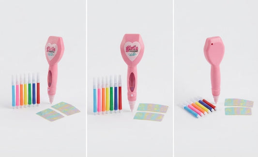 Tattoo Art Pen Playset – Washable Temporary Body Marker & Stencil Kit