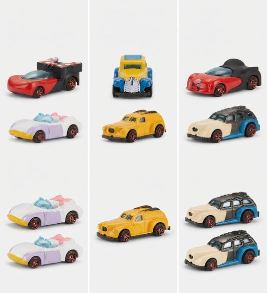 Disney Classic Diecast Metal Car Set – Pack of 6 Character Racing Vehicles