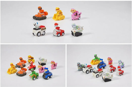 Rescue Pups Pull Back Car Set – 9-Piece Vehicle & Character Playset