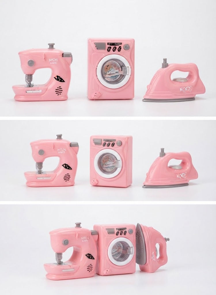 3-in-1 Interactive Mini Home Appliance Set – Electric Housekeeping Playset
