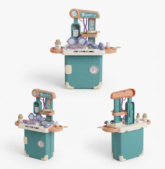 23-Piece Mobile Doctor Medical Suitcase Playset – Portable Care Clinic