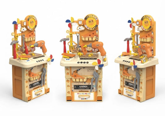 Junior Handyman Toolbox Playset – Portable Builder Tool Kit with Accessories
