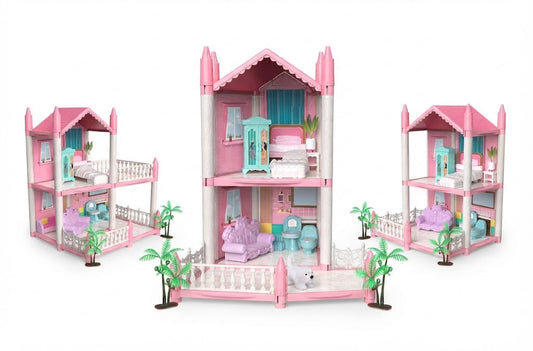 Dream Home DIY Villa Playset – Multi-Storey Dollhouse with Miniature Furniture