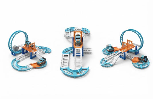 Express Railway Builder Track Set – Motorized Train with Signaling Accessories
