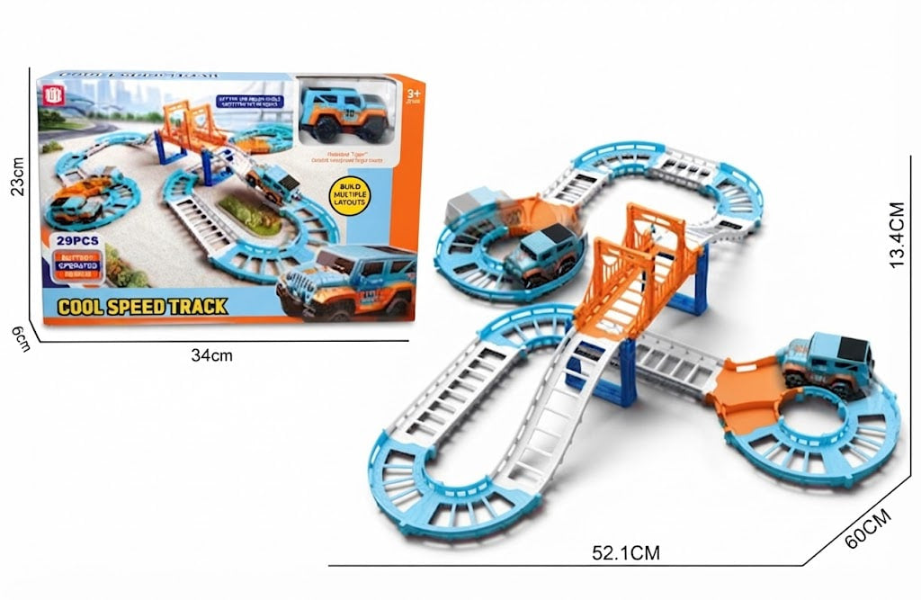 Express Railway Builder Track Set – Motorized Train with Signaling Accessories