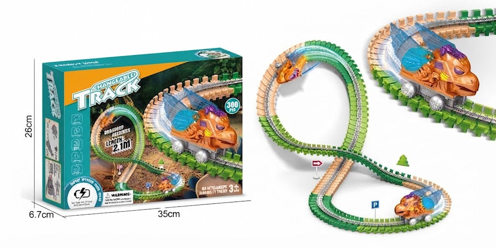 Flexible Dynamic Express Track Playset – 2.1 Meters Bendable Track Circuit