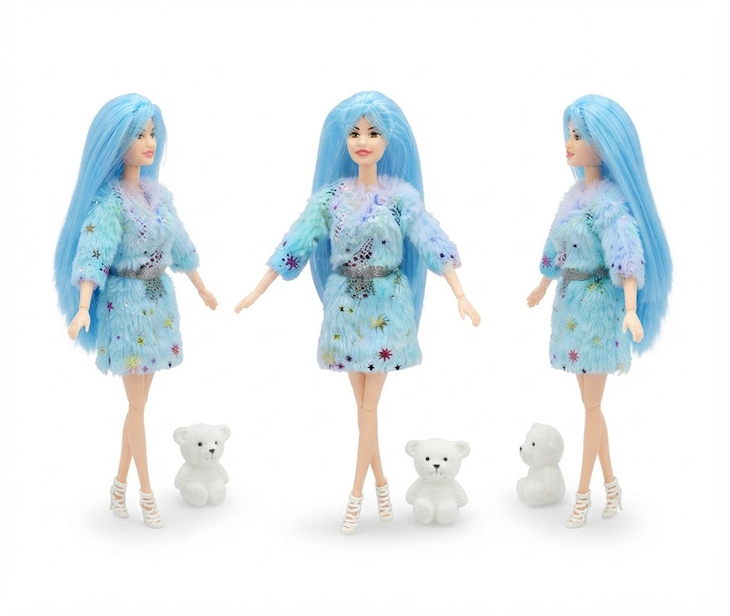 Glamour Style 11.5" Fashion Doll Playset – Durable Hard-Body Doll with Beauty Accessories