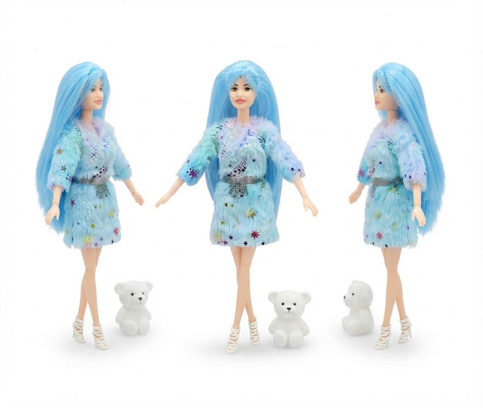 Glamour Style 11.5" Fashion Doll Playset – Durable Hard-Body Doll with Beauty Accessories