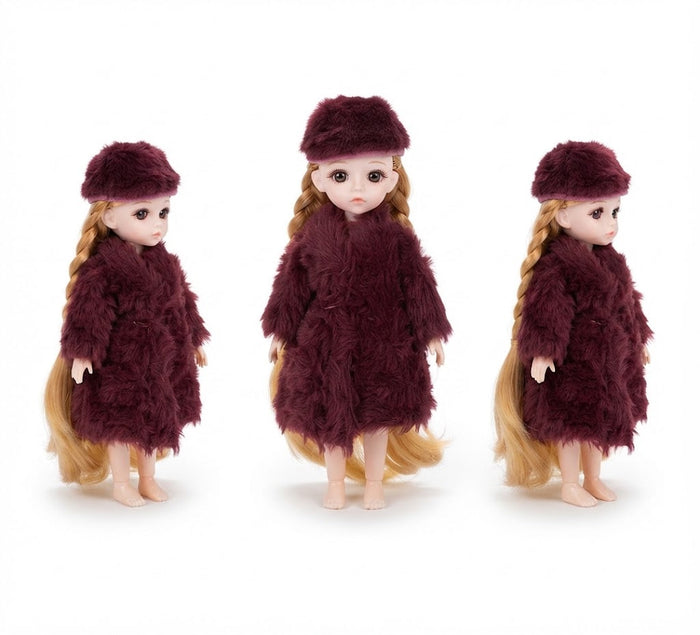 Enchanted Expression 12" Fashion Doll – Detailed 3D Sculpted Face & Poseable Styling Set