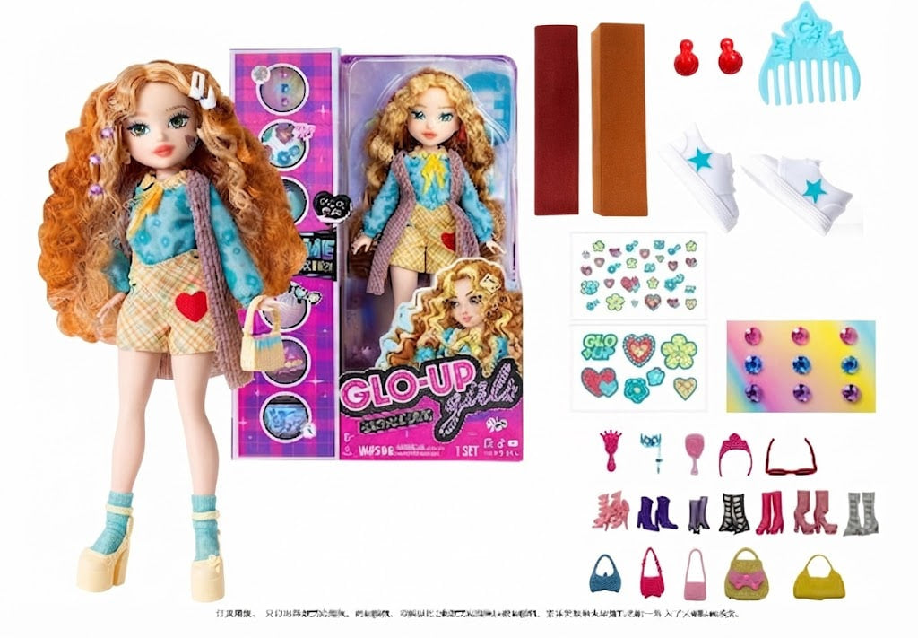 Petite Elegance 10" Fashion Doll Playset – Durable Hard-Body Doll with Styling Accessories