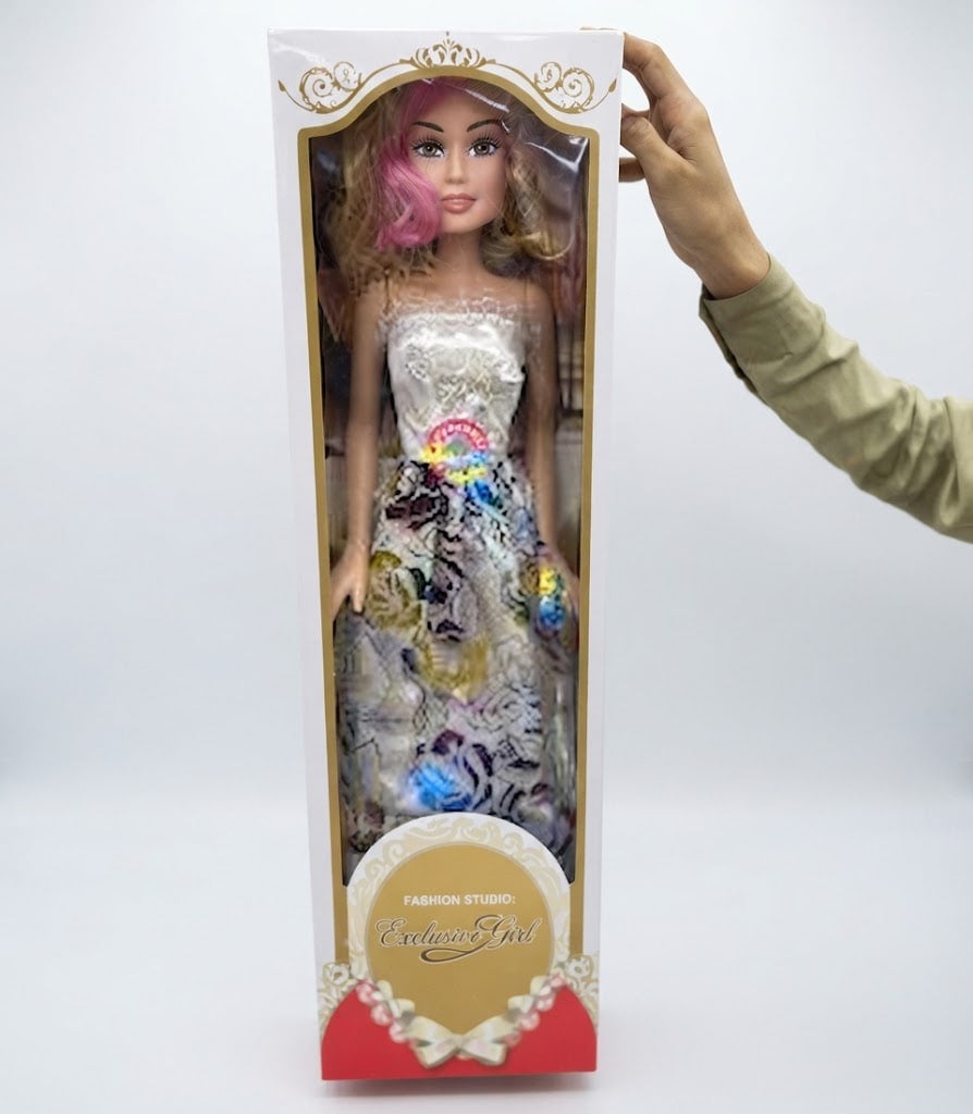 Grand Elegance 28" Life-Size Fashion Doll – Detailed 3D Sculpted Face & Styling Dress