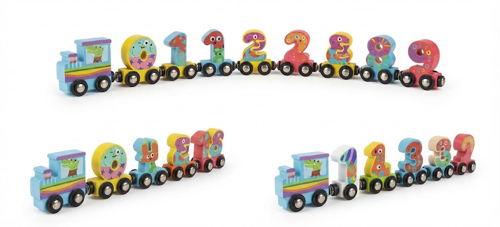 Big Size Wooden Magnetic Railway Express – Multi-Car Connecting Train Set